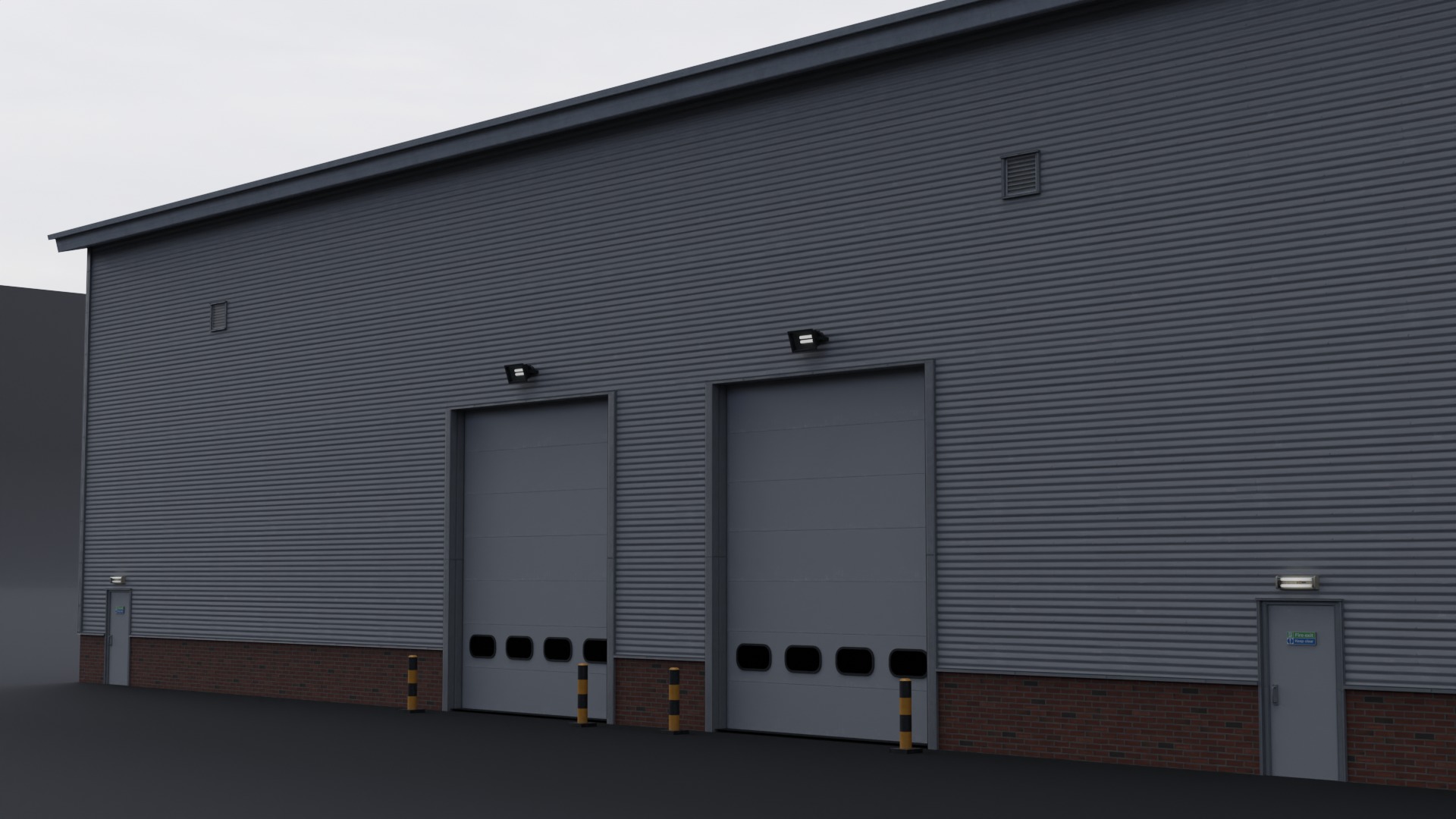 Warehouse 6 Low-poly 3D model_4