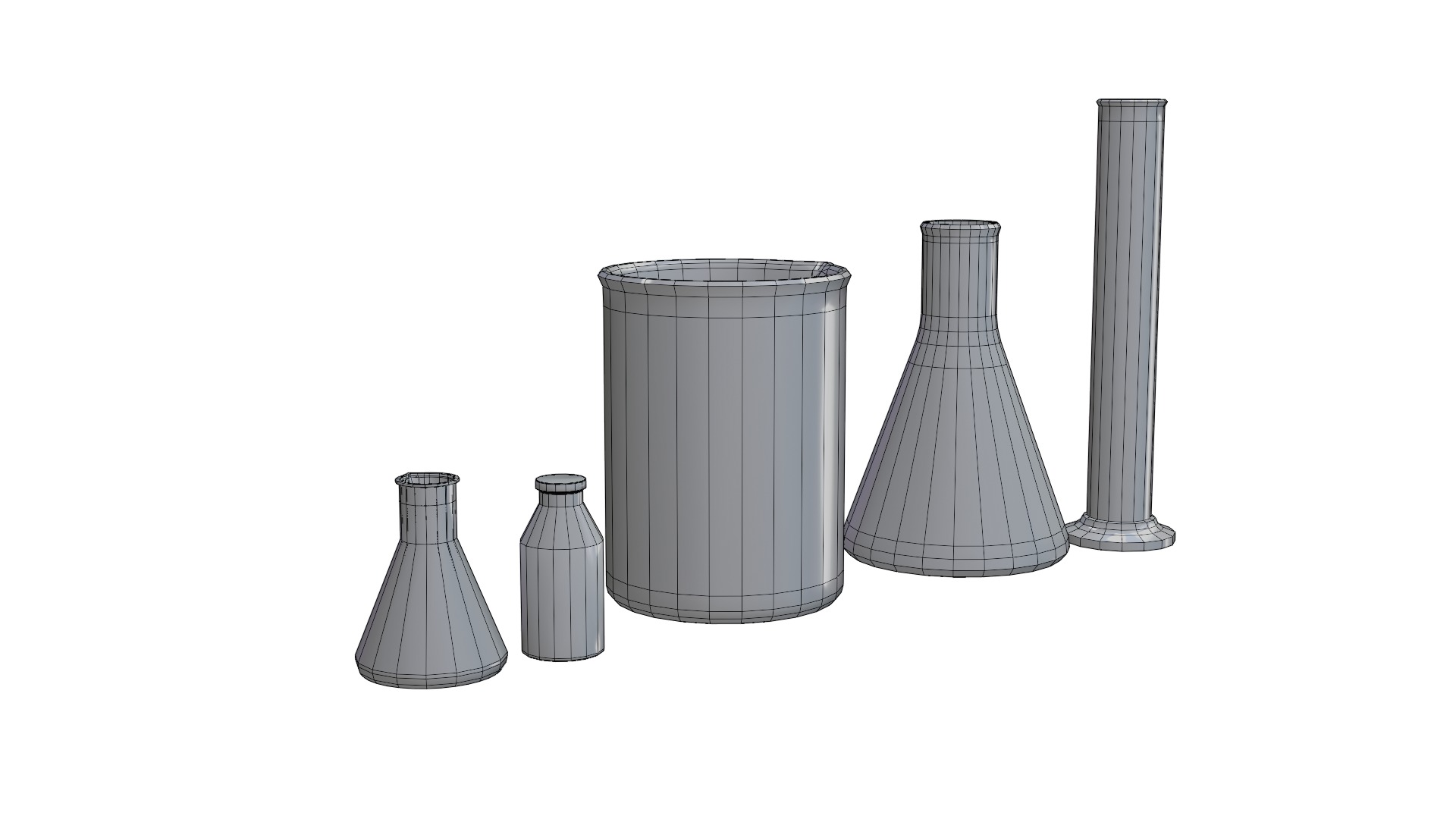chemistry lab flask Low-poly 3D model_4