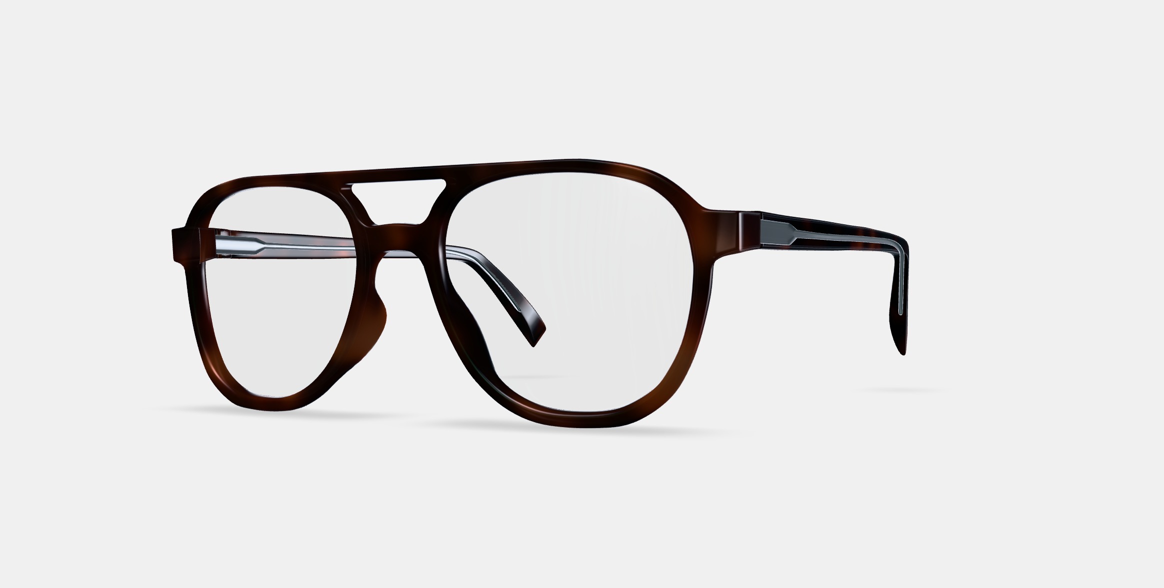 Fielder Eyeglasses in Cognac Tortoise Matte 3D model_13