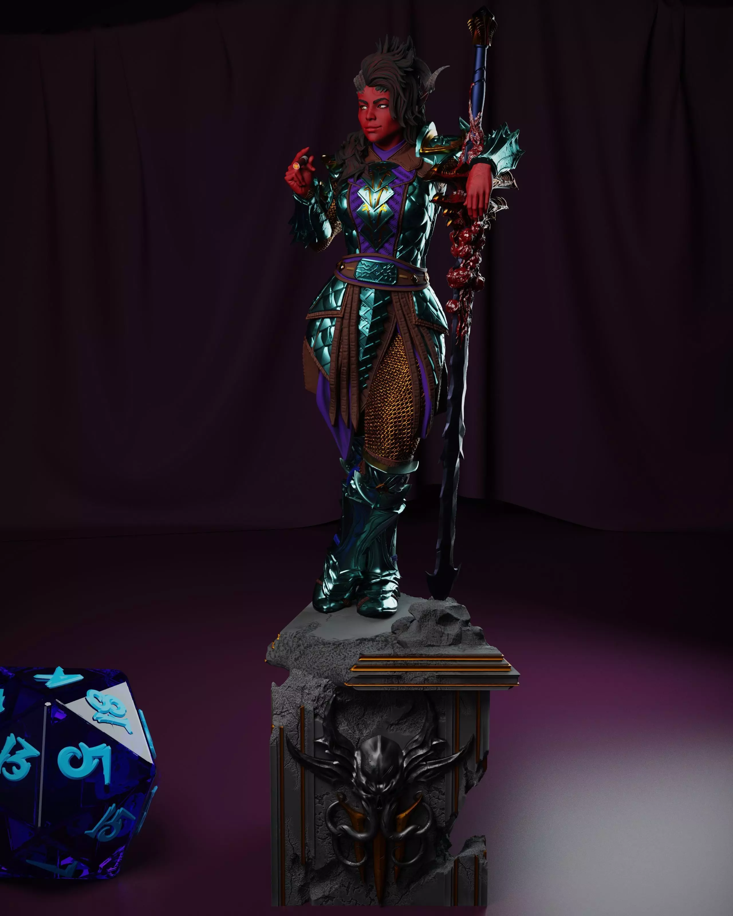 Karlach BG3 - 32mm and 75mm mini 3D print model