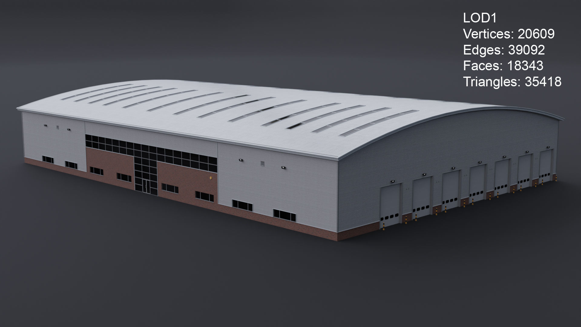 Warehouse 7 Low-poly 3D model_10
