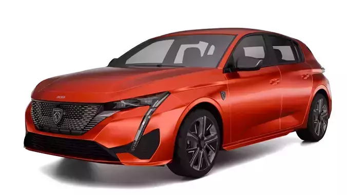 Peugeot 308 2023 Low-poly 3D model