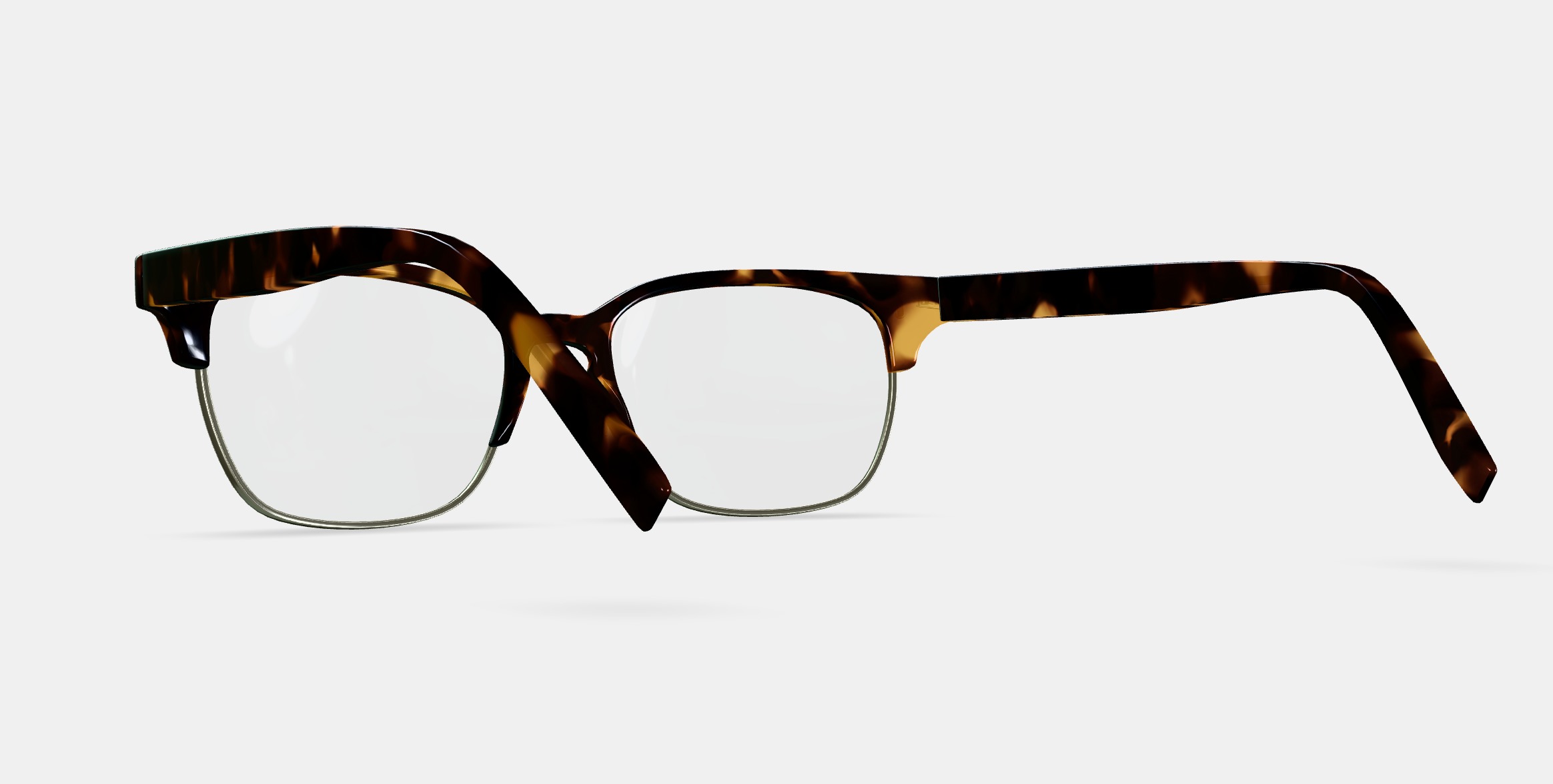 Ames Eyeglasses in Whiskey Tortoise with Riesling 3D model_3