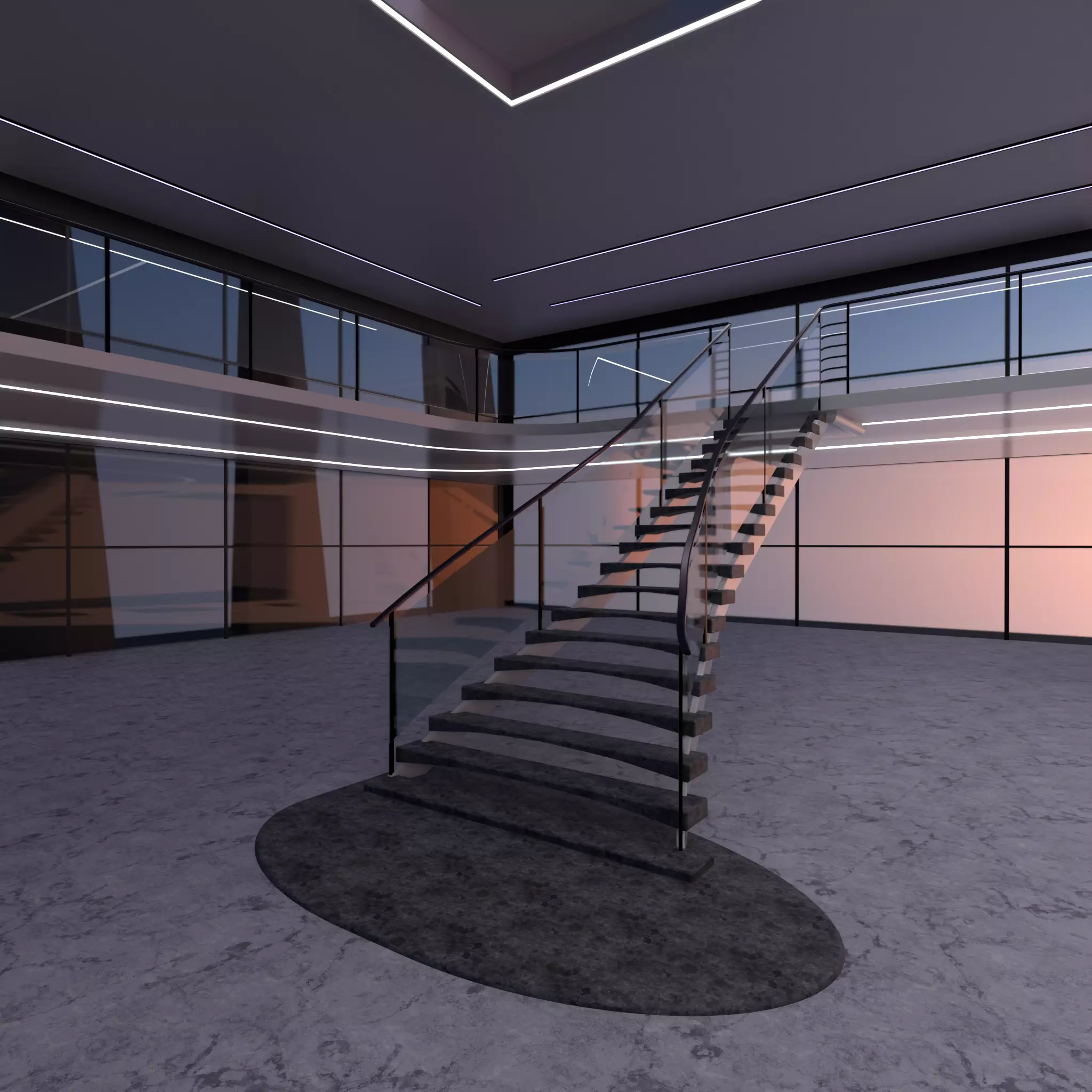 3D Ladder future exhibition interior and exterior mall 3D model_0