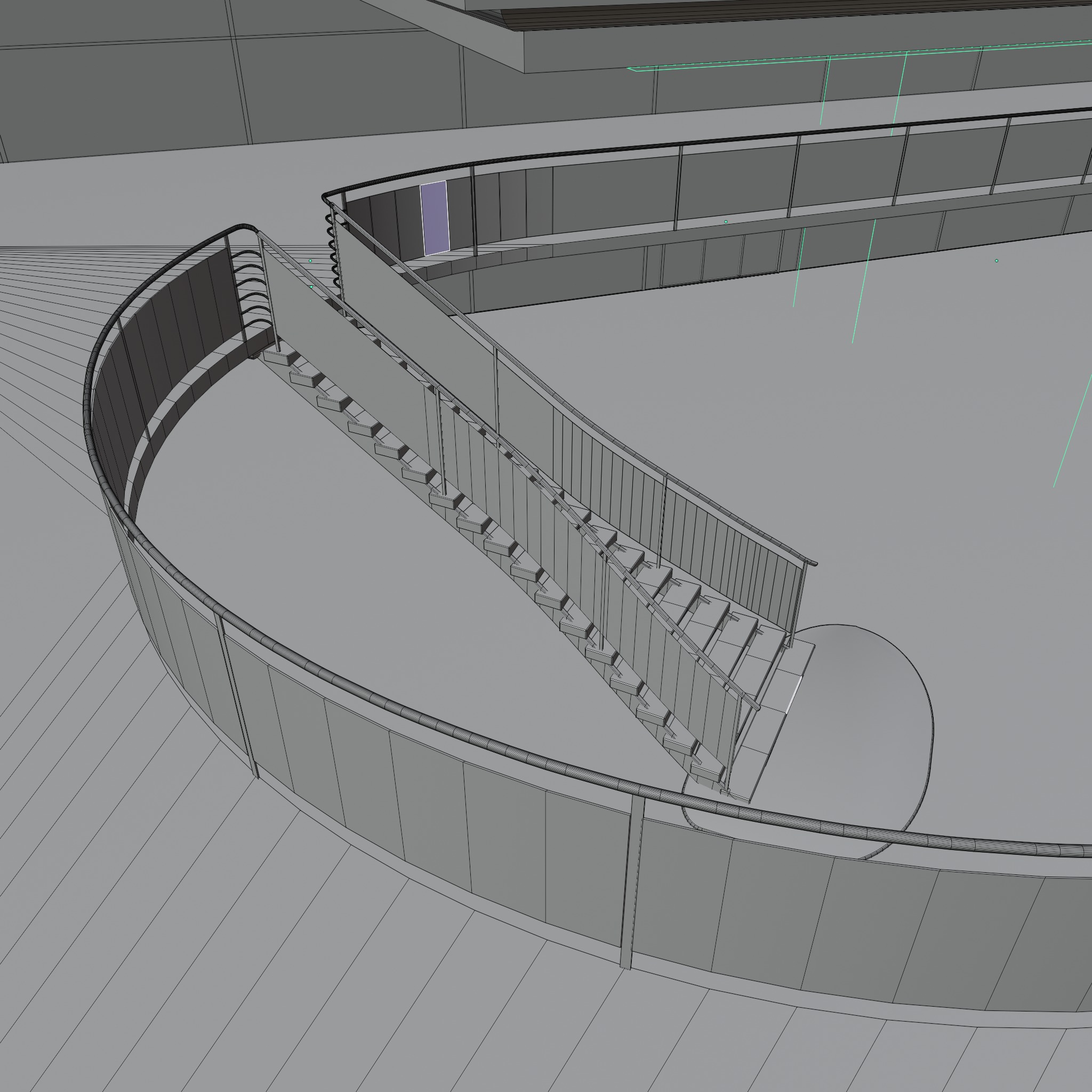 Futuristic mall Ladder future exhibition interior and exterior 3D model_13