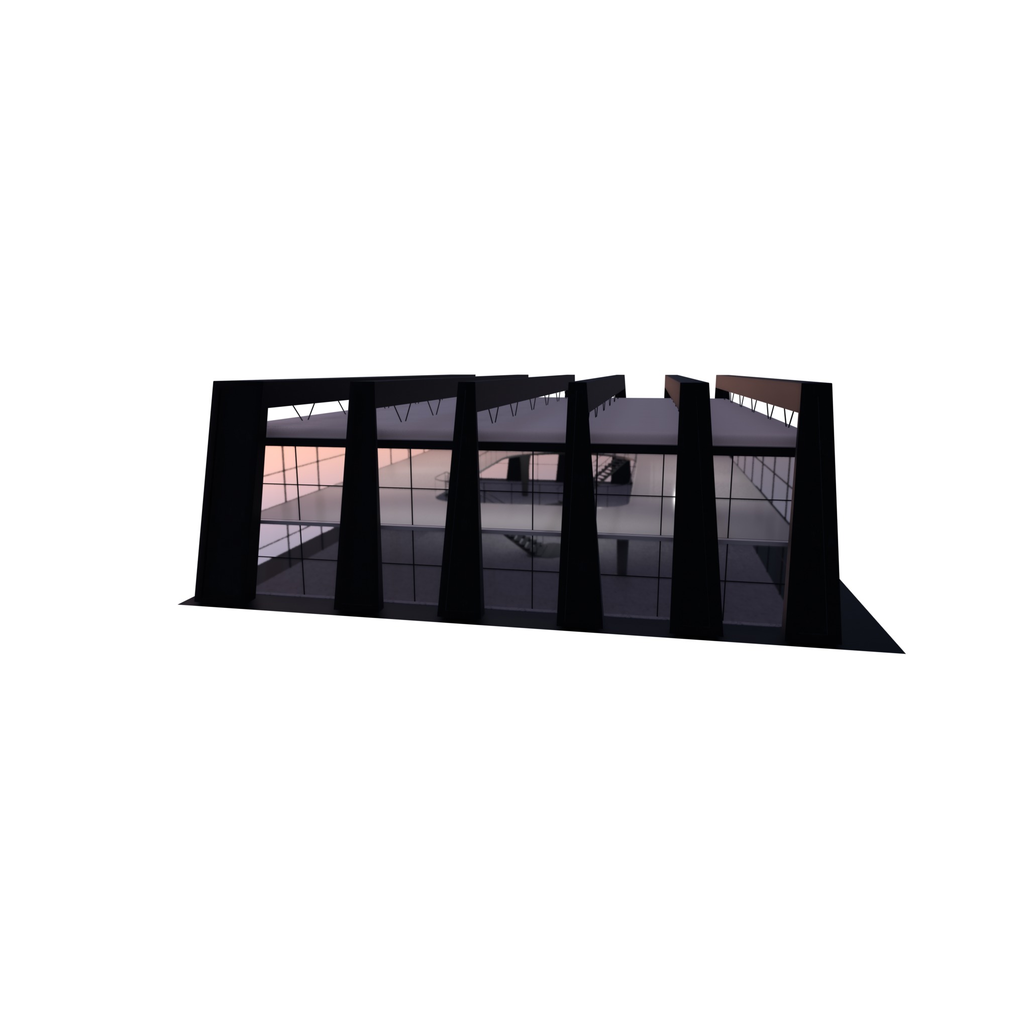 Futuristic mall Ladder future exhibition interior and exterior 3D model_17