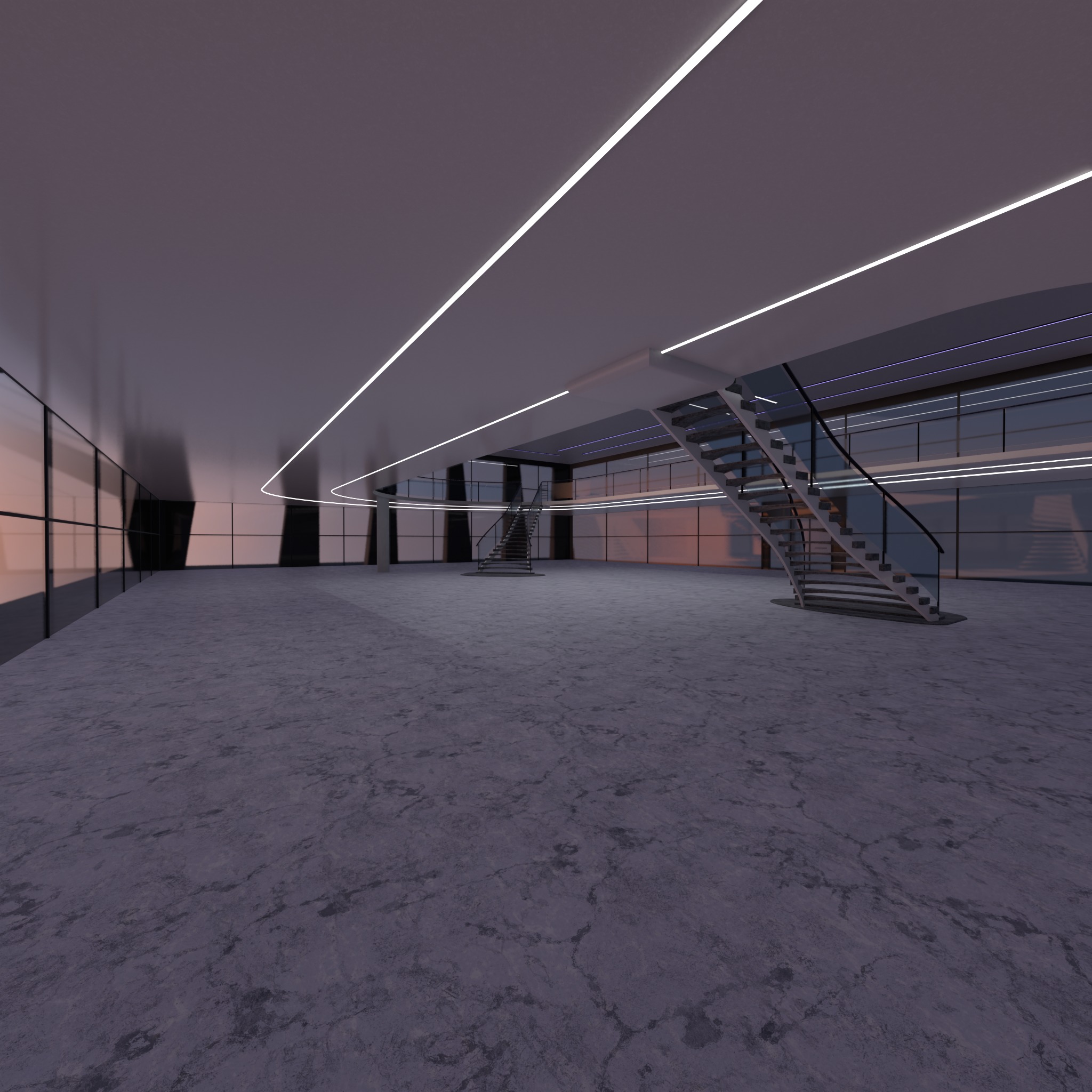 Futuristic mall Ladder future exhibition interior and exterior 3D model_4