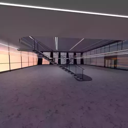 Futuristic mall Ladder future exhibition interior and exterior 3D model