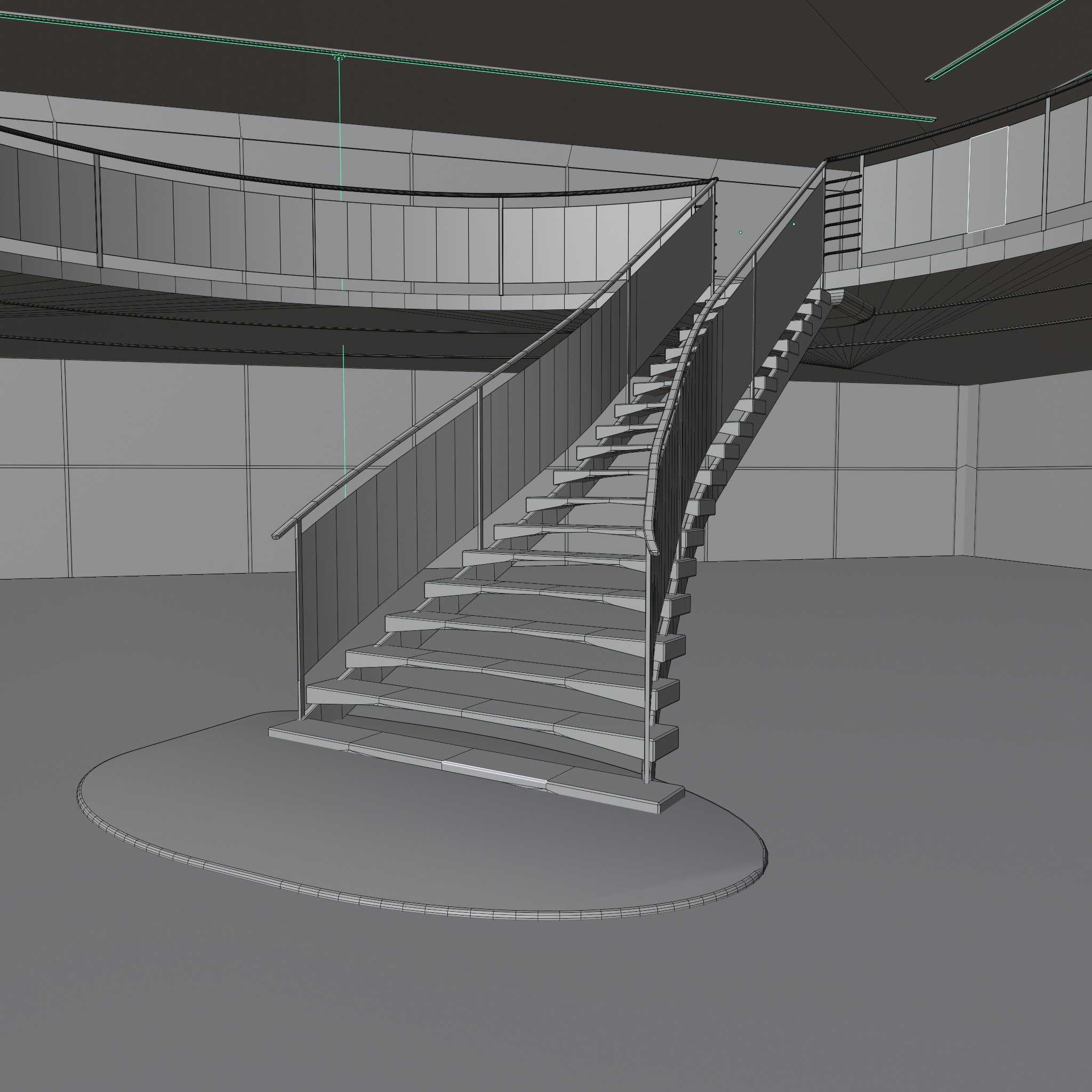 Futuristic mall Ladder future exhibition interior and exterior 3D model_24