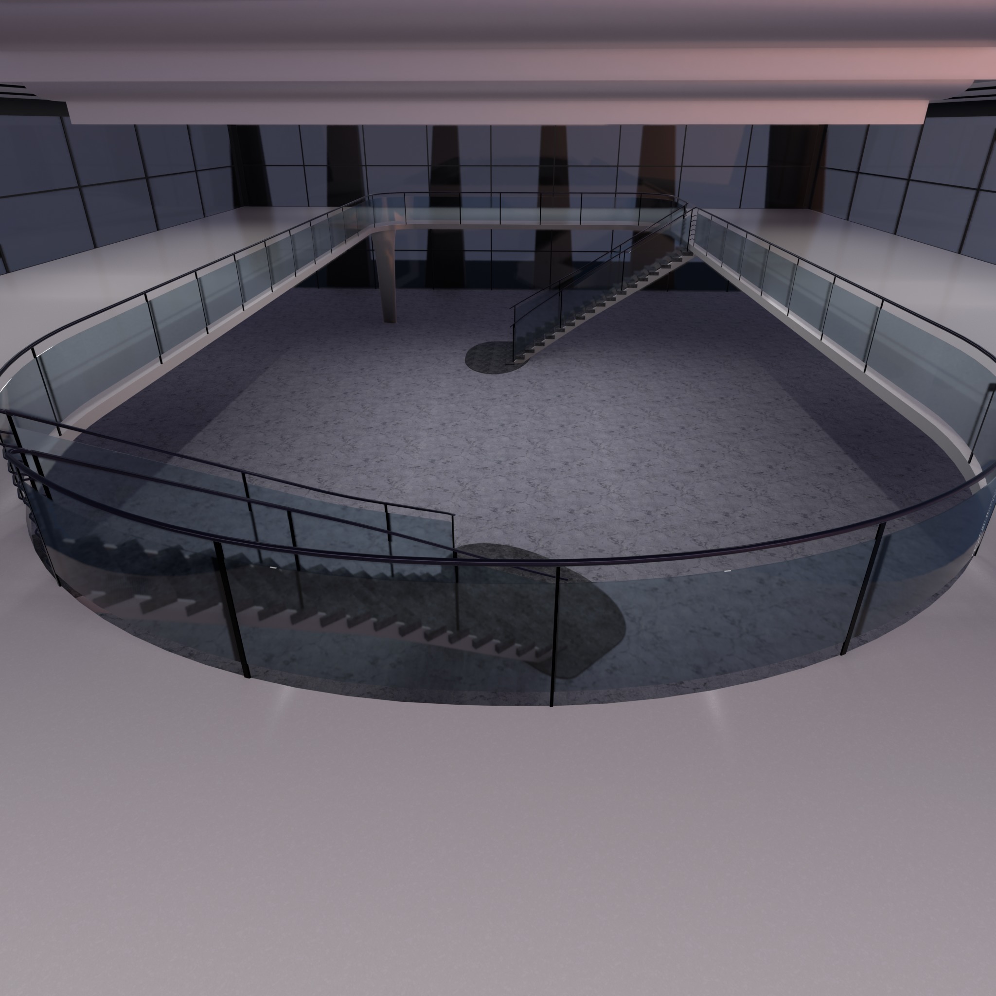 Futuristic mall Ladder future exhibition interior and exterior 3D model_6