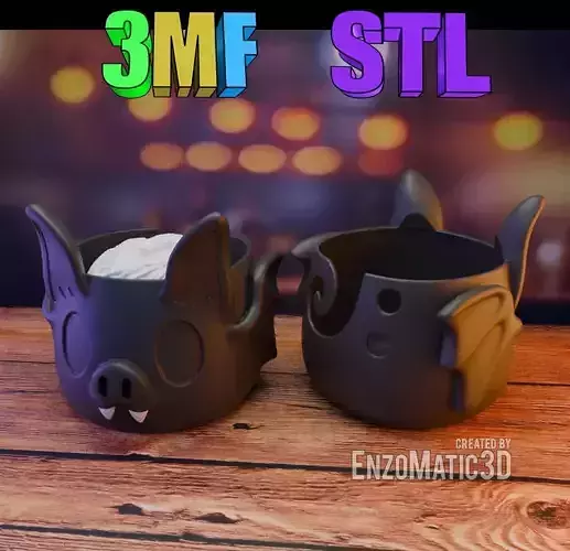 Bat shaped bowl crochet bowl STL 3MF