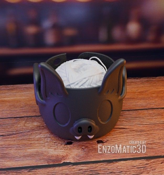 Bat shaped bowl crochet bowl STL 3MF 3D print model_1