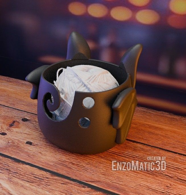 Bat shaped bowl crochet bowl STL 3MF 3D print model_3