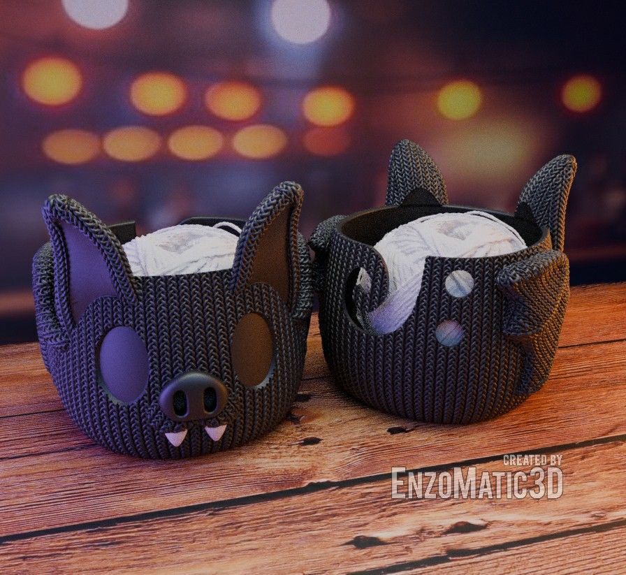 bowl knitted Bat Crochet bowl STL 3MF 3D print model_2