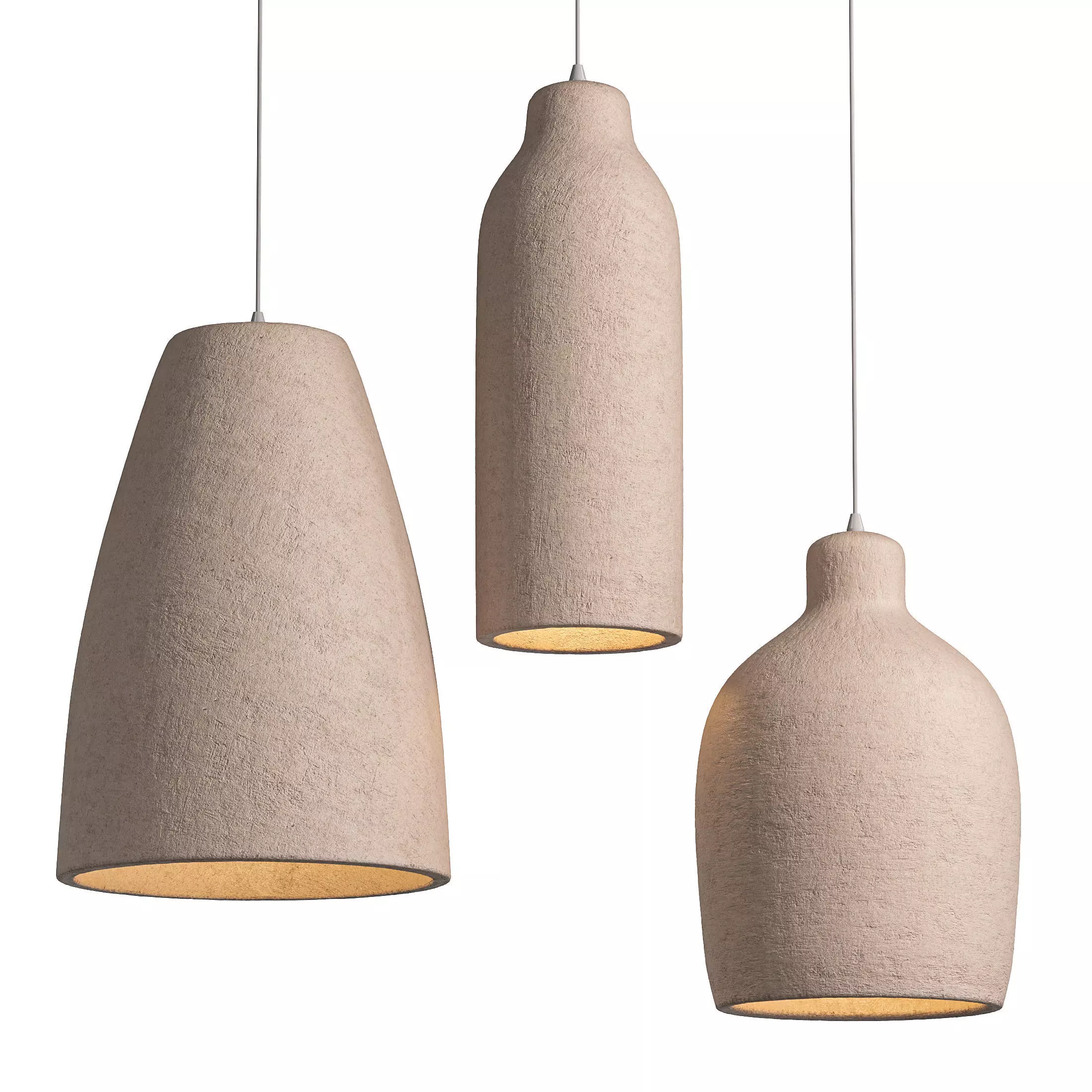 Japanese Style Wabi sabi Pendant Light 3D model_0