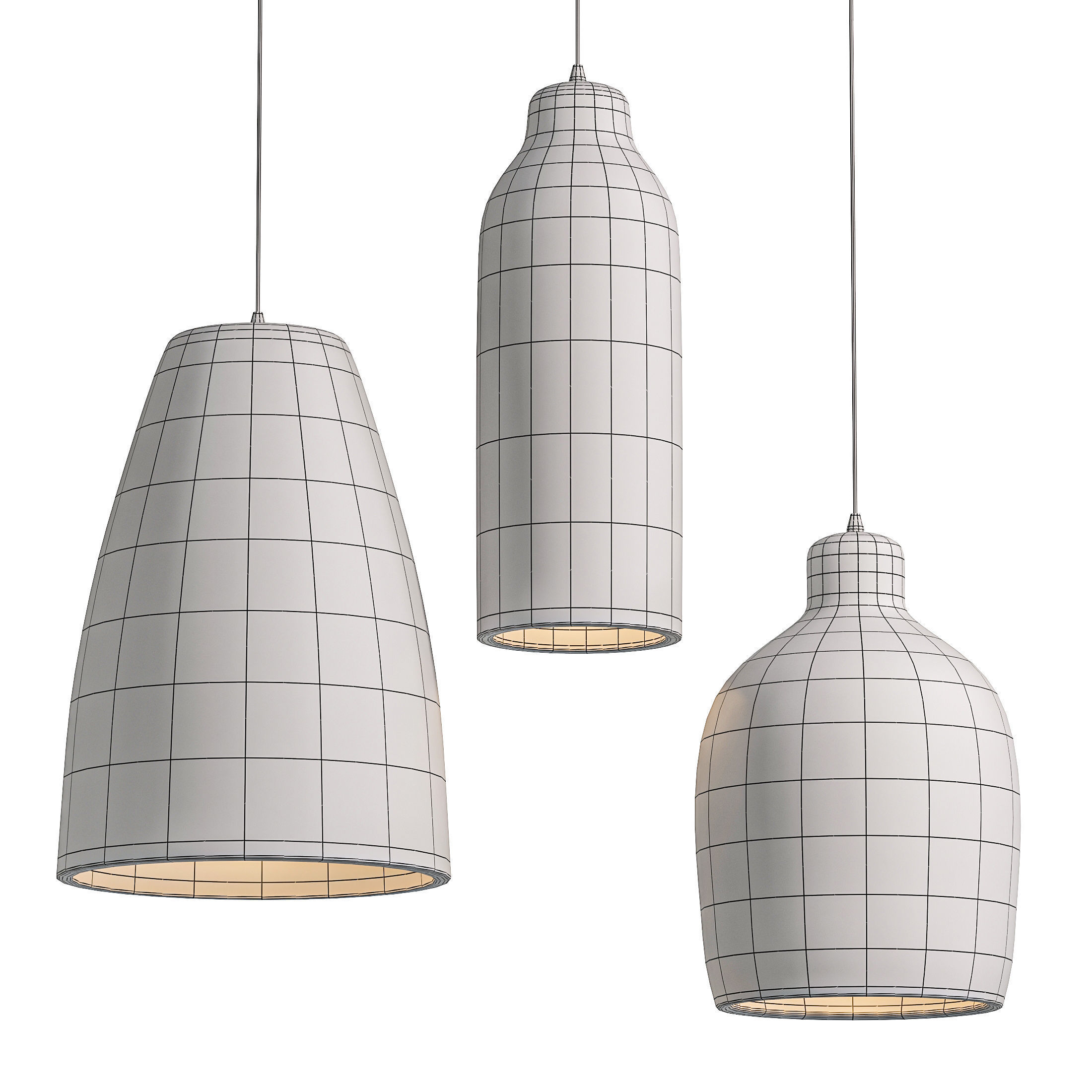 Japanese Style Wabi sabi Pendant Light 3D model_4