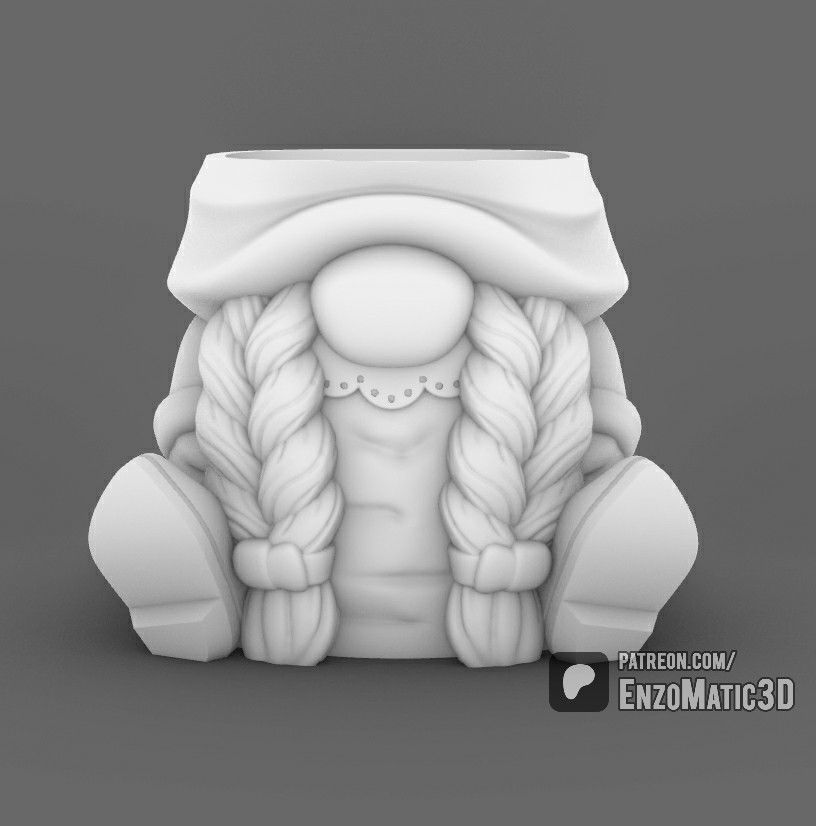 christmas Mama Gnome planter pencil holder STL 3MF 3D print model_3