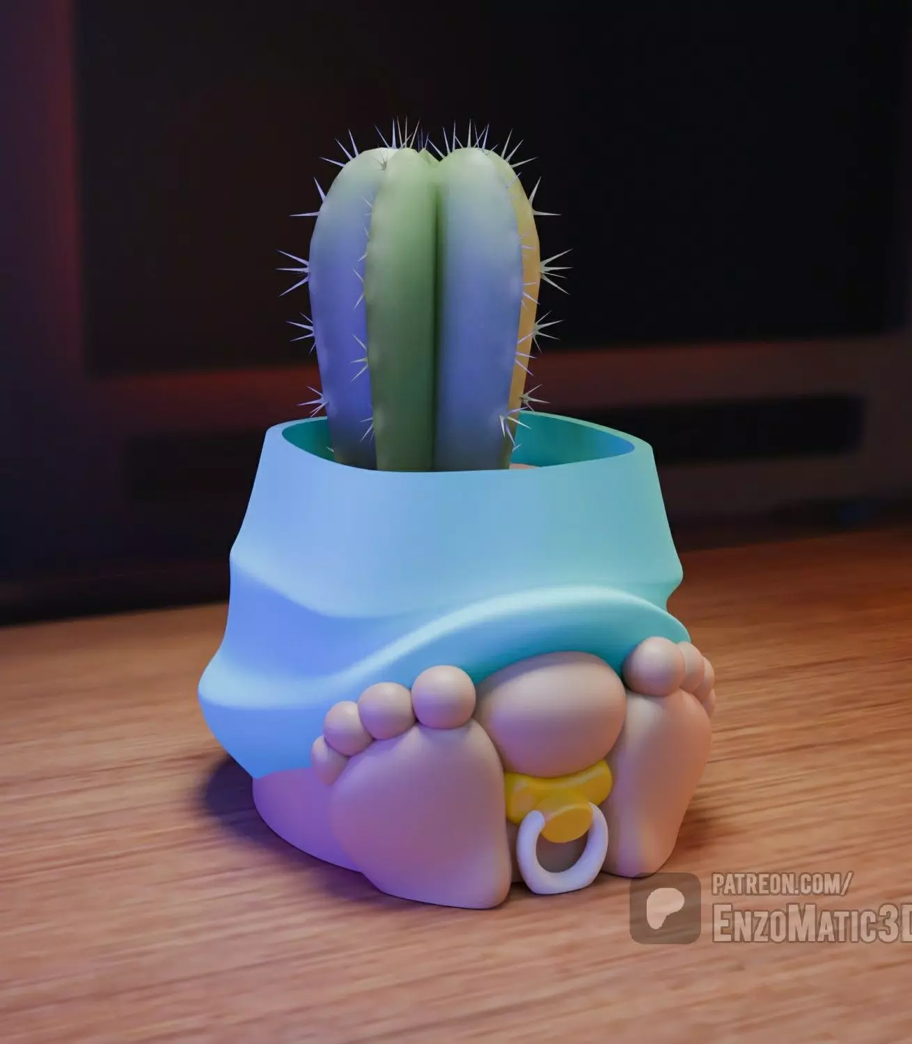 christmas Baby Gnome flower pot pencil holder 3MF STL 3D print model_0