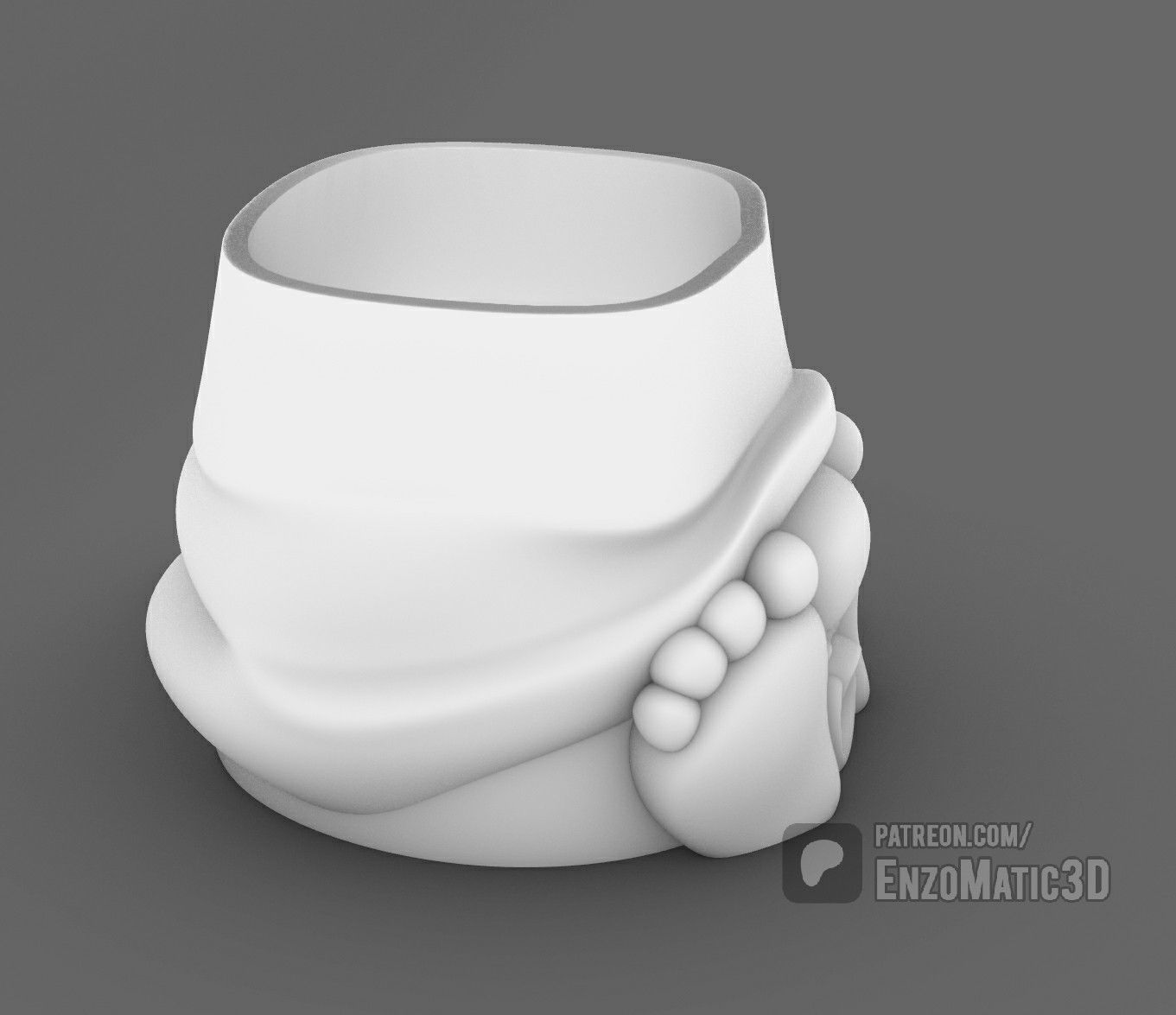 christmas Baby Gnome flower pot pencil holder 3MF STL 3D print model_2
