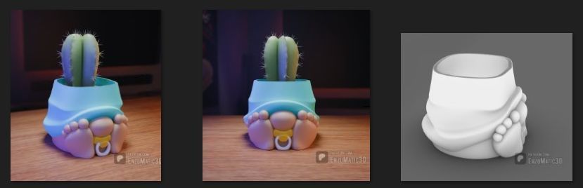 christmas Baby Gnome flower pot pencil holder 3MF STL 3D print model_4