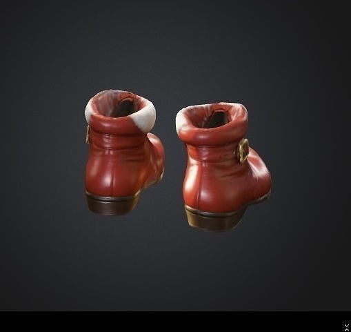 Stylized Shiny Santa Boots  Game Asset Free low-poly 3D model