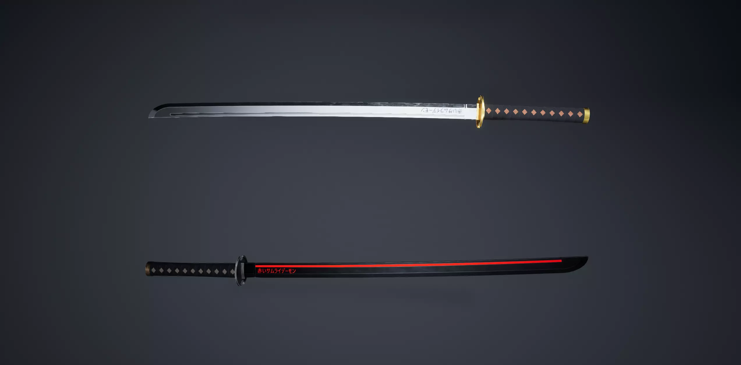 Katana Low-poly 3D model_0