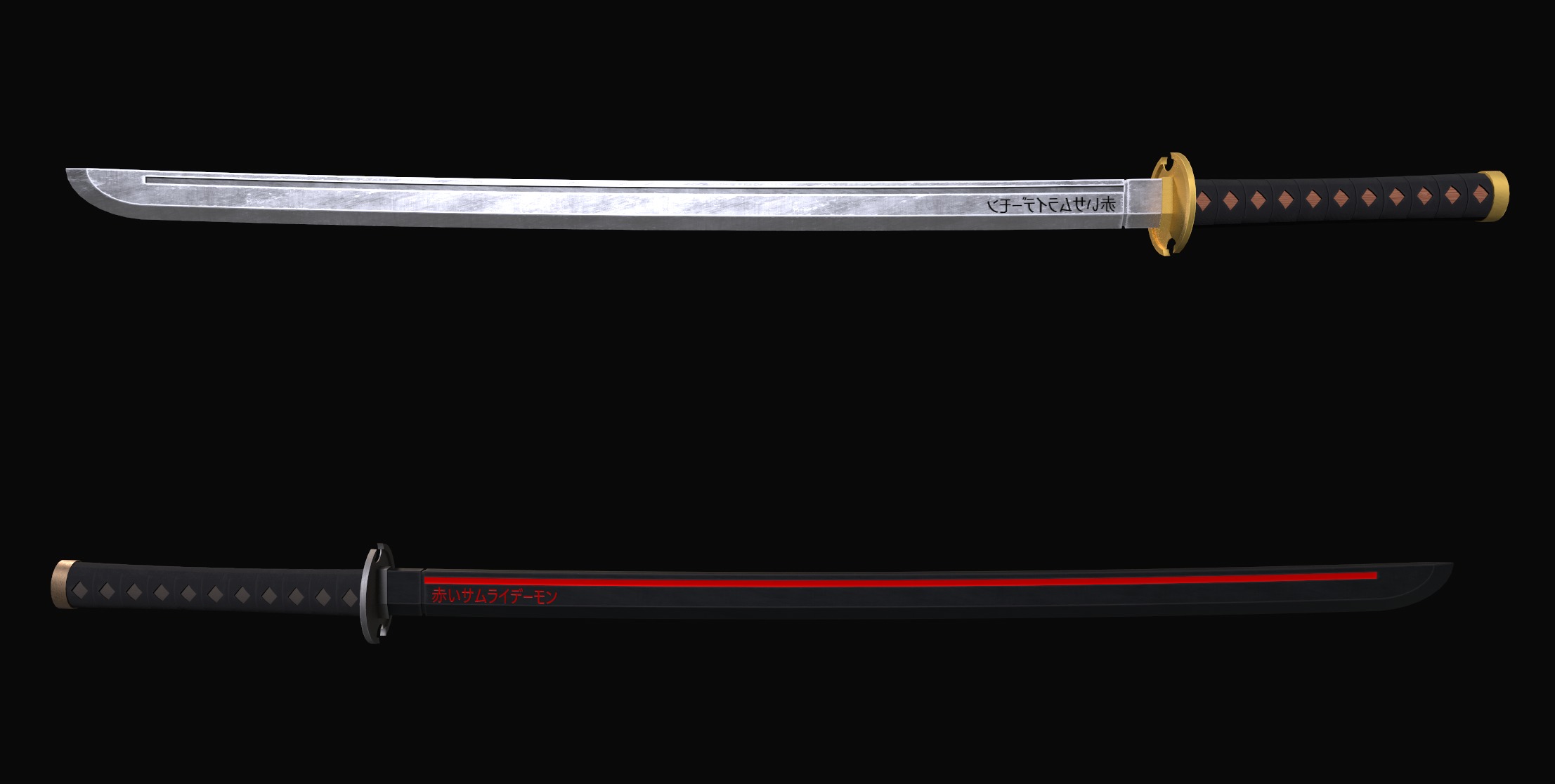 Katana Low-poly 3D model_11