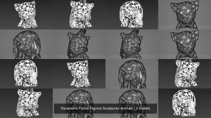 Parametric Forms Figures Sculptures Animals 3D Model Collection