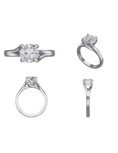 Round Lab grown Solitaire ring