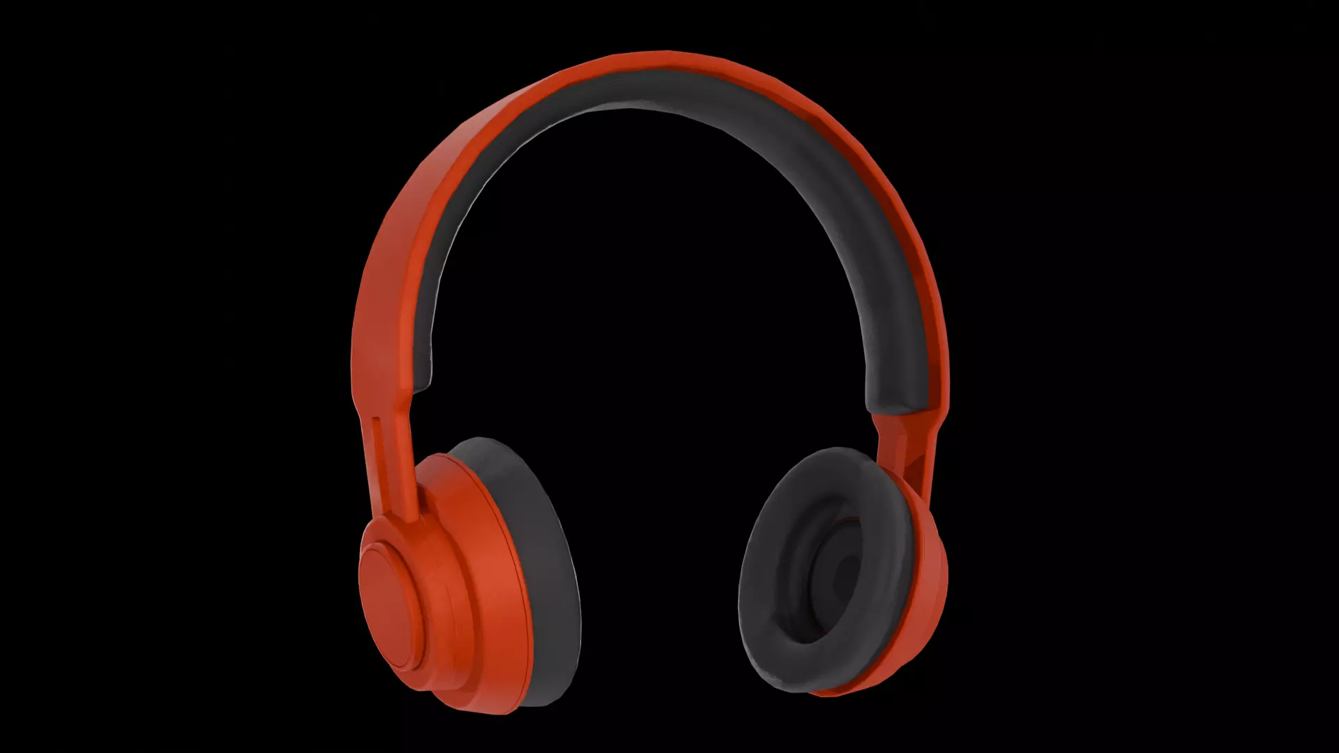 Headphones Low-poly 3D model_0