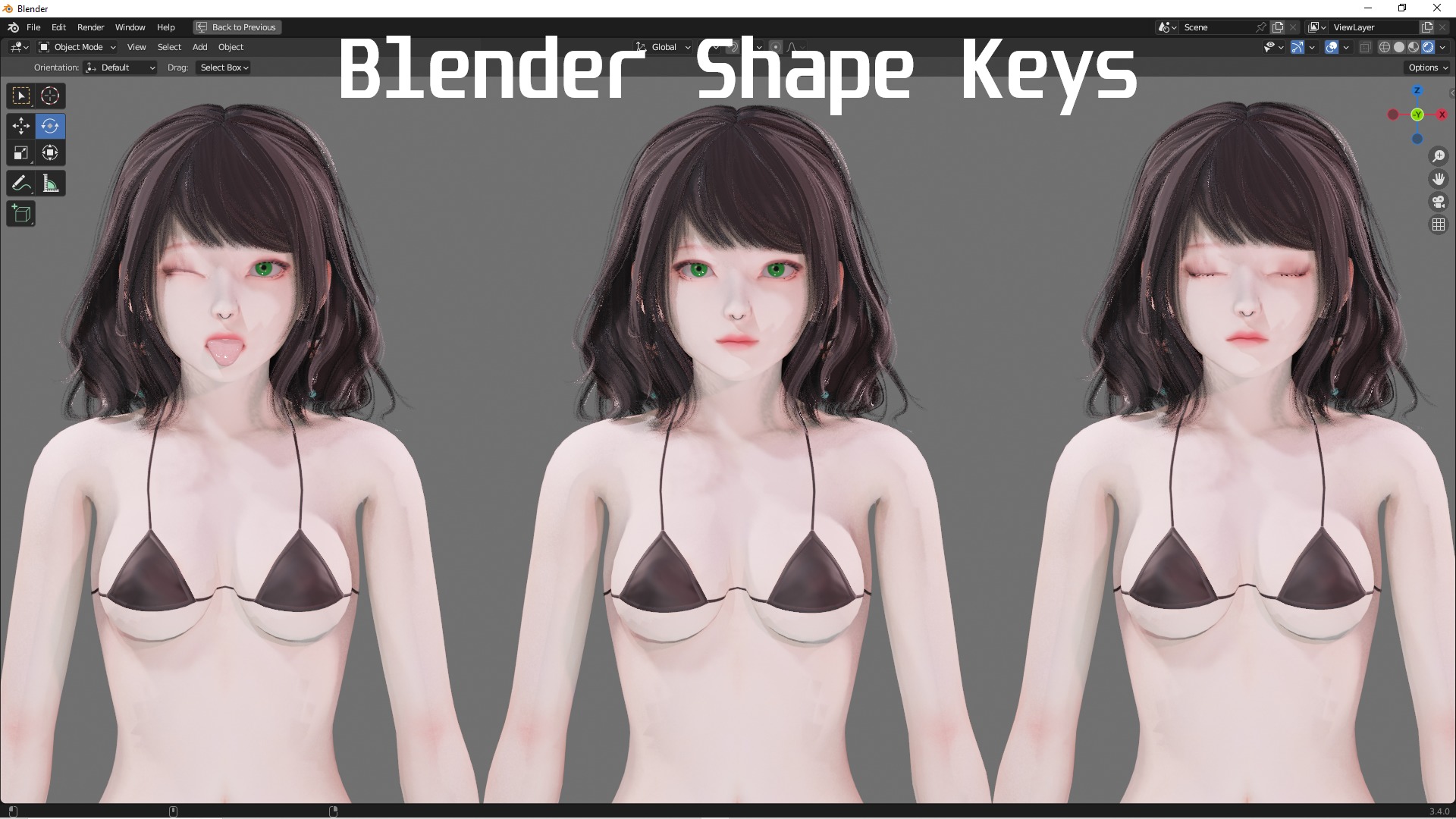 Bikini 0010 - UE5 - Unity - Blender - Animated Low-poly 3D model_6