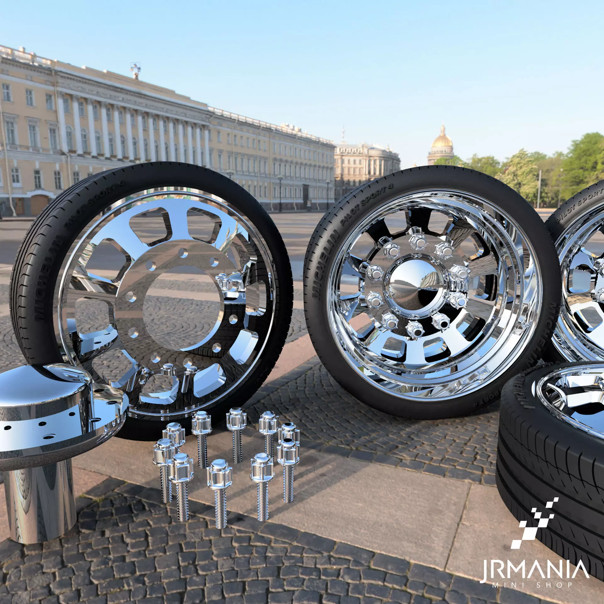 JrMania Truck Aluminum plus Tires 3D print model