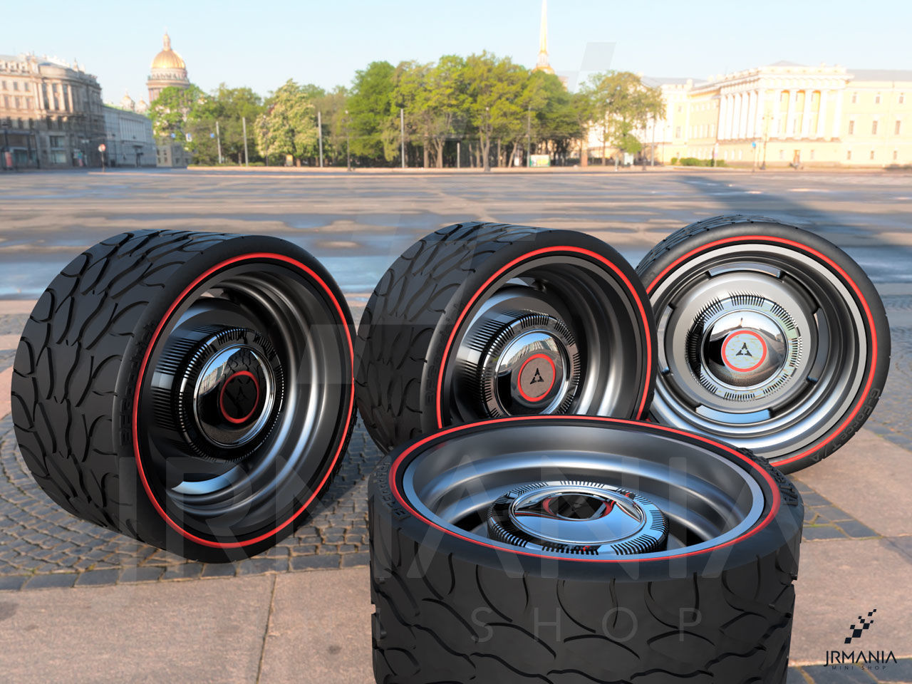 JrMania Mopar Steelies plus Tires 3D print model_3