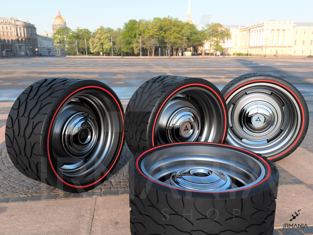 JrMania Mopar Steelies plus Tires 3D print model_4