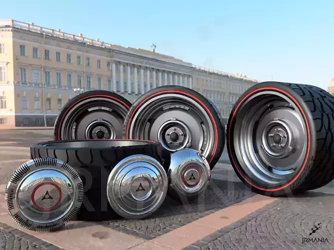 JrMania Mopar Steelies plus Tires  3D print model
