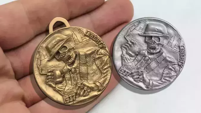 SKULL MAN LIBERTY COIN PENDANT 1937 3D print model