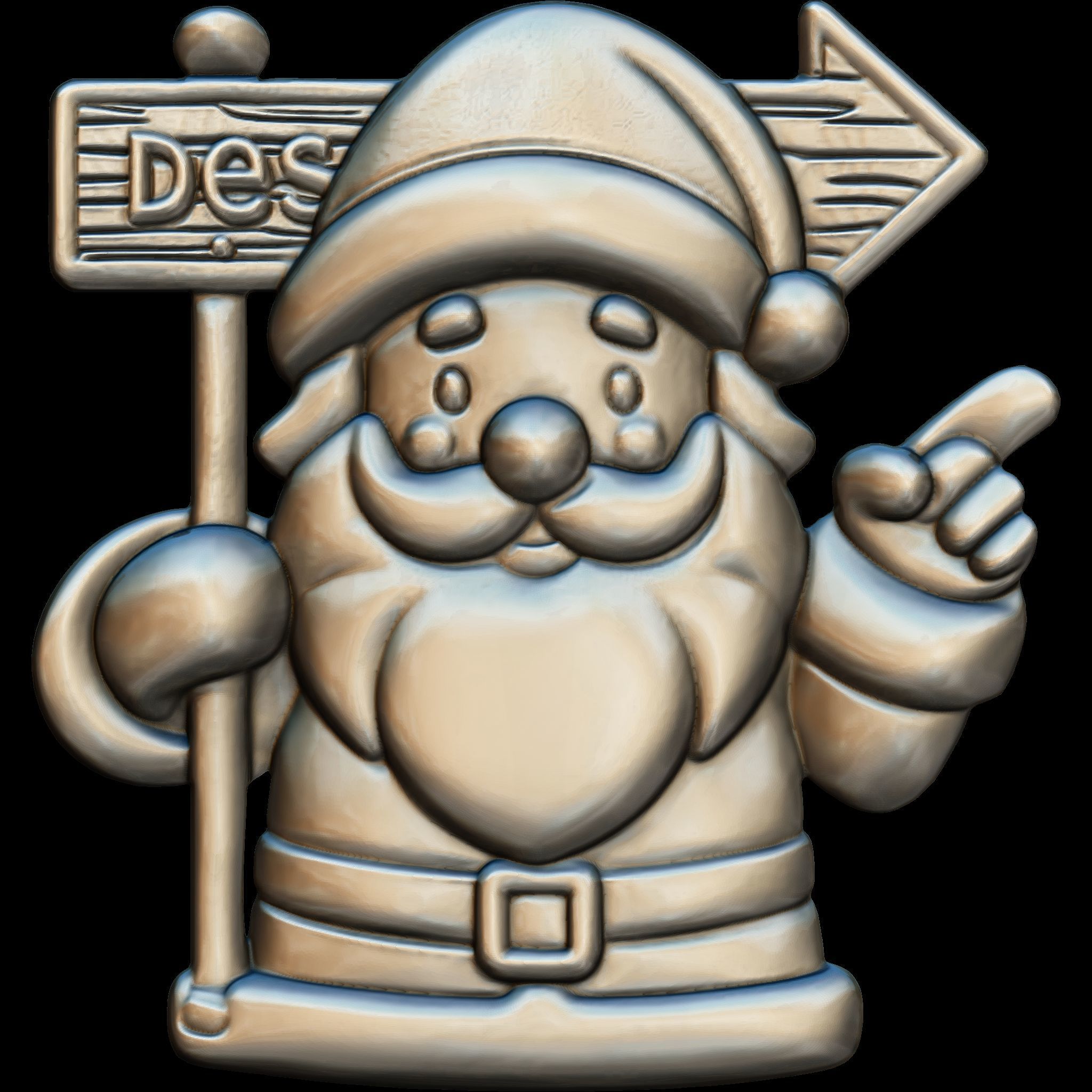 7 Minimal Santa No1 STL file for 3d Printing or CNC 3D print model_8