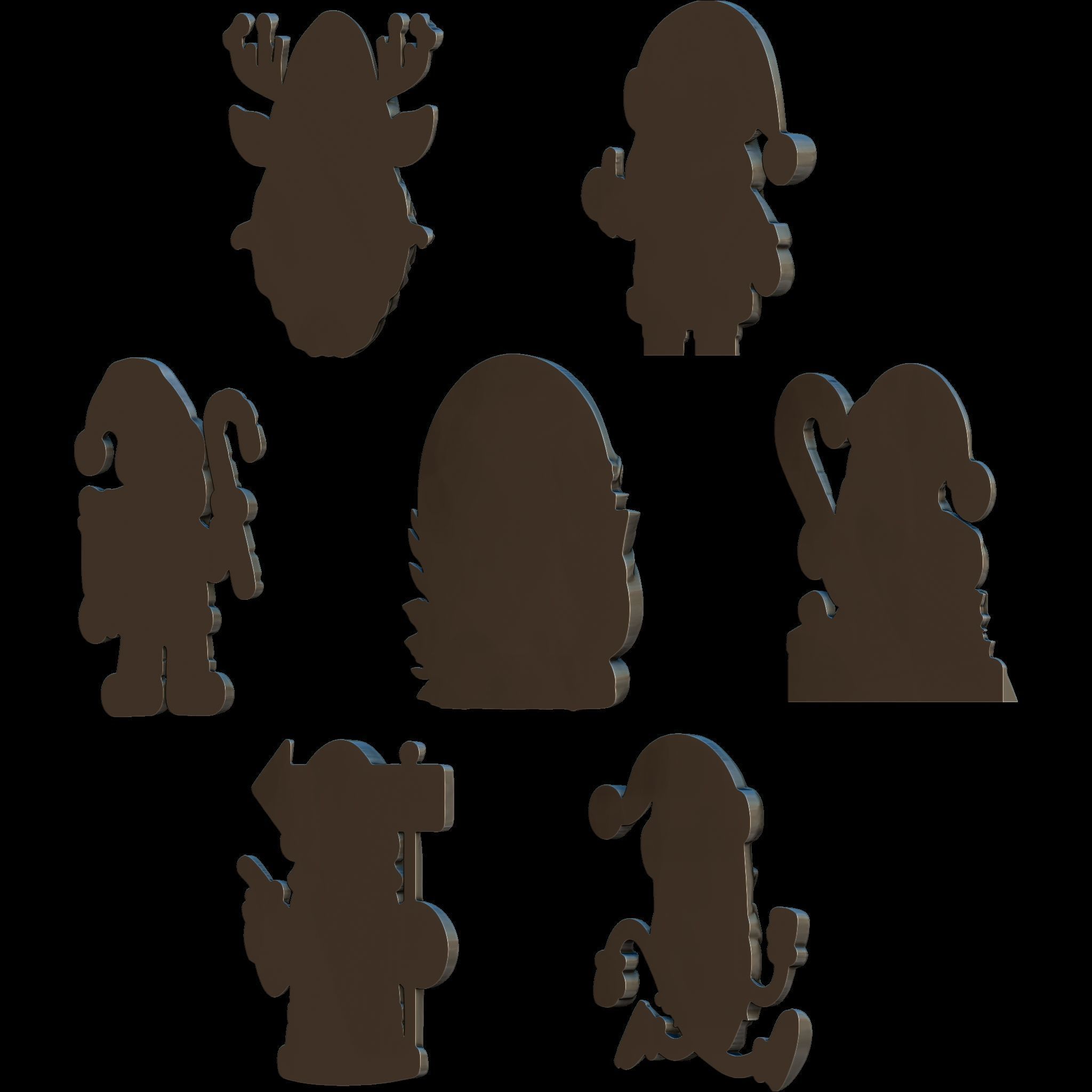 7 Minimal Santa No1 STL file for 3d Printing or CNC 3D print model_3