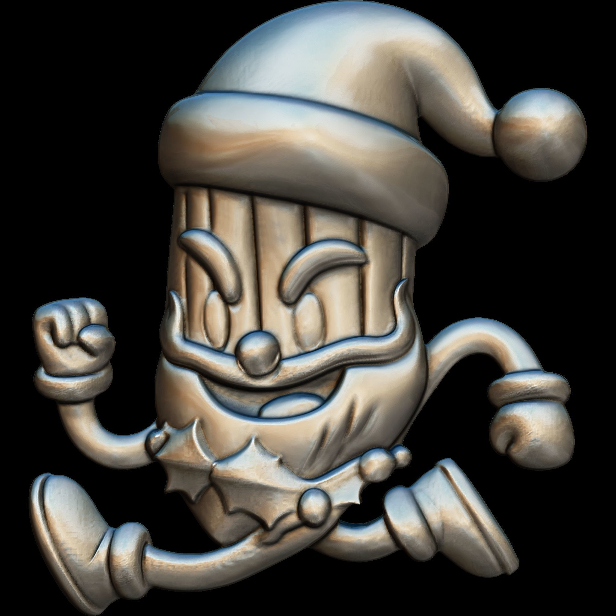 7 Minimal Santa No1 STL file for 3d Printing or CNC 3D print model_9