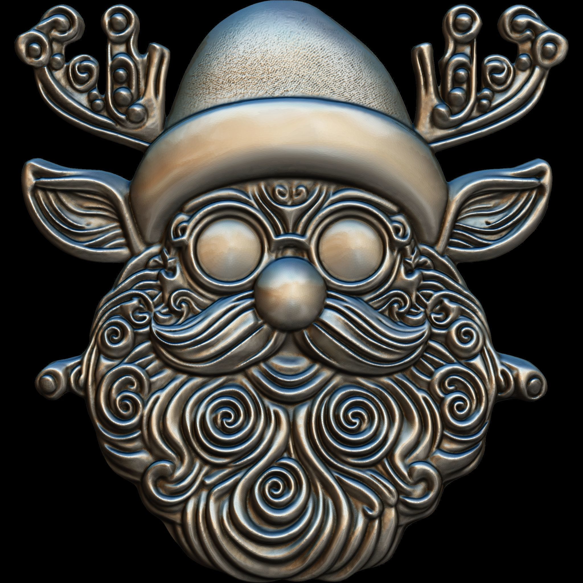 7 Minimal Santa No1 STL file for 3d Printing or CNC 3D print model_7