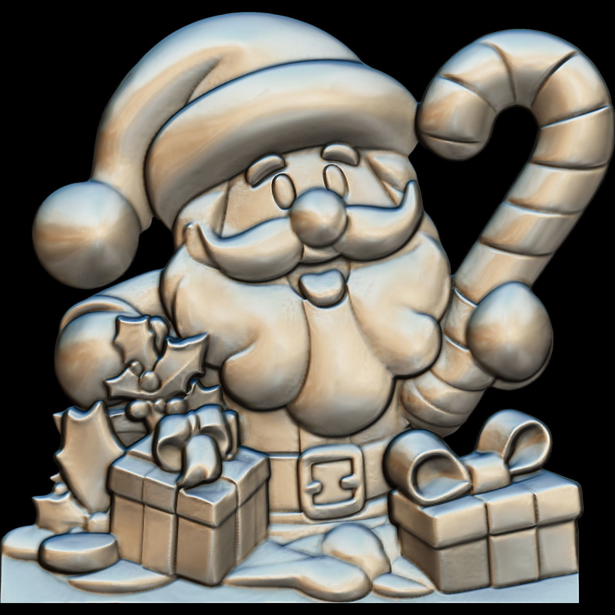 7 Minimal Santa No1 STL file for 3d Printing or CNC 3D print model_10