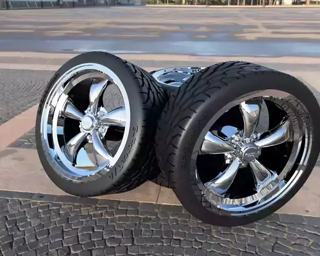 American Racing  Torq Thrust plus Tires 3D print model