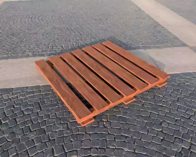 Texturized wooden platform Pallet 3D print model