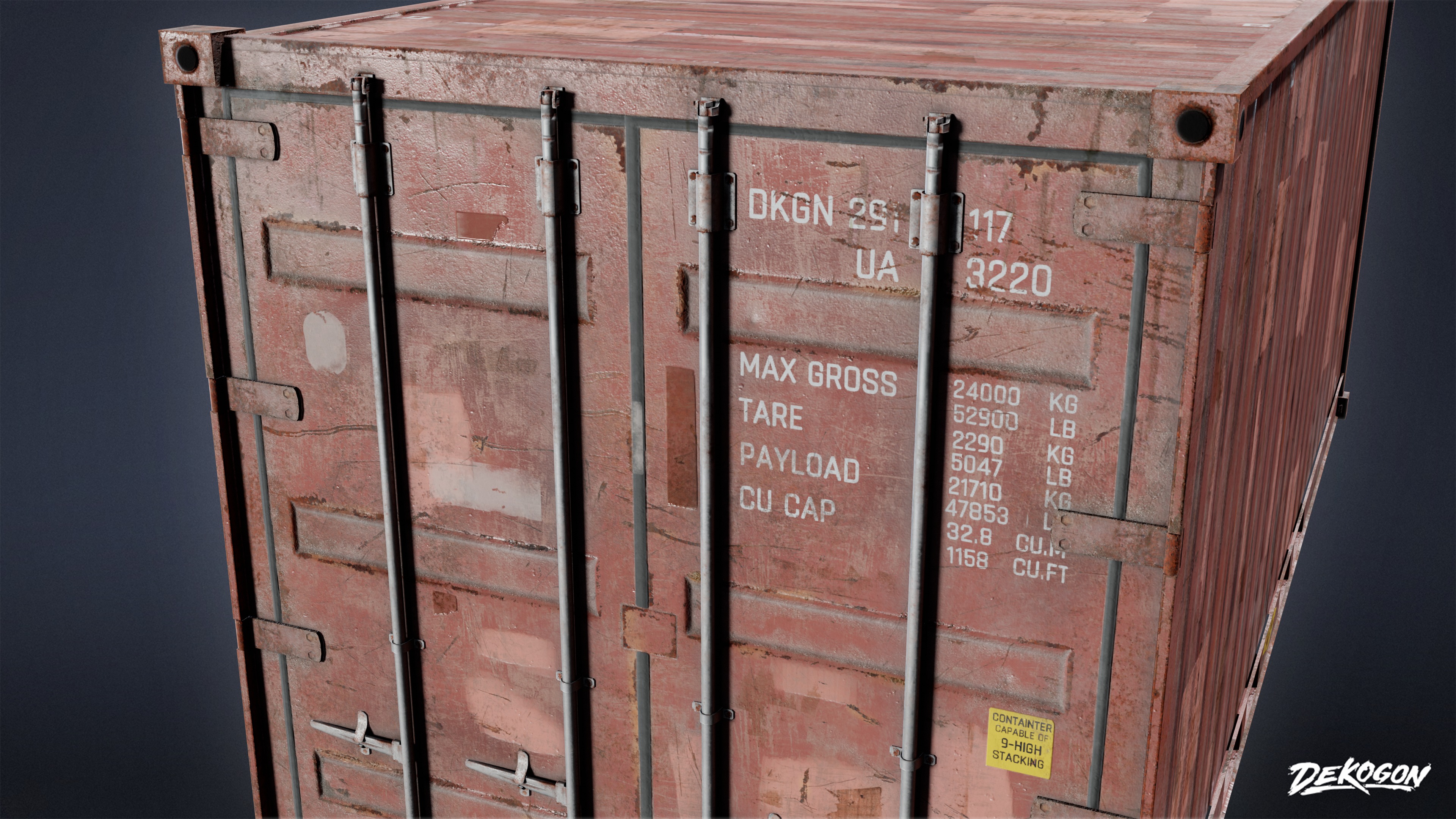 CONSTRUCTION - Freight Container 01 - LOW POLY Low-poly 3D model_6