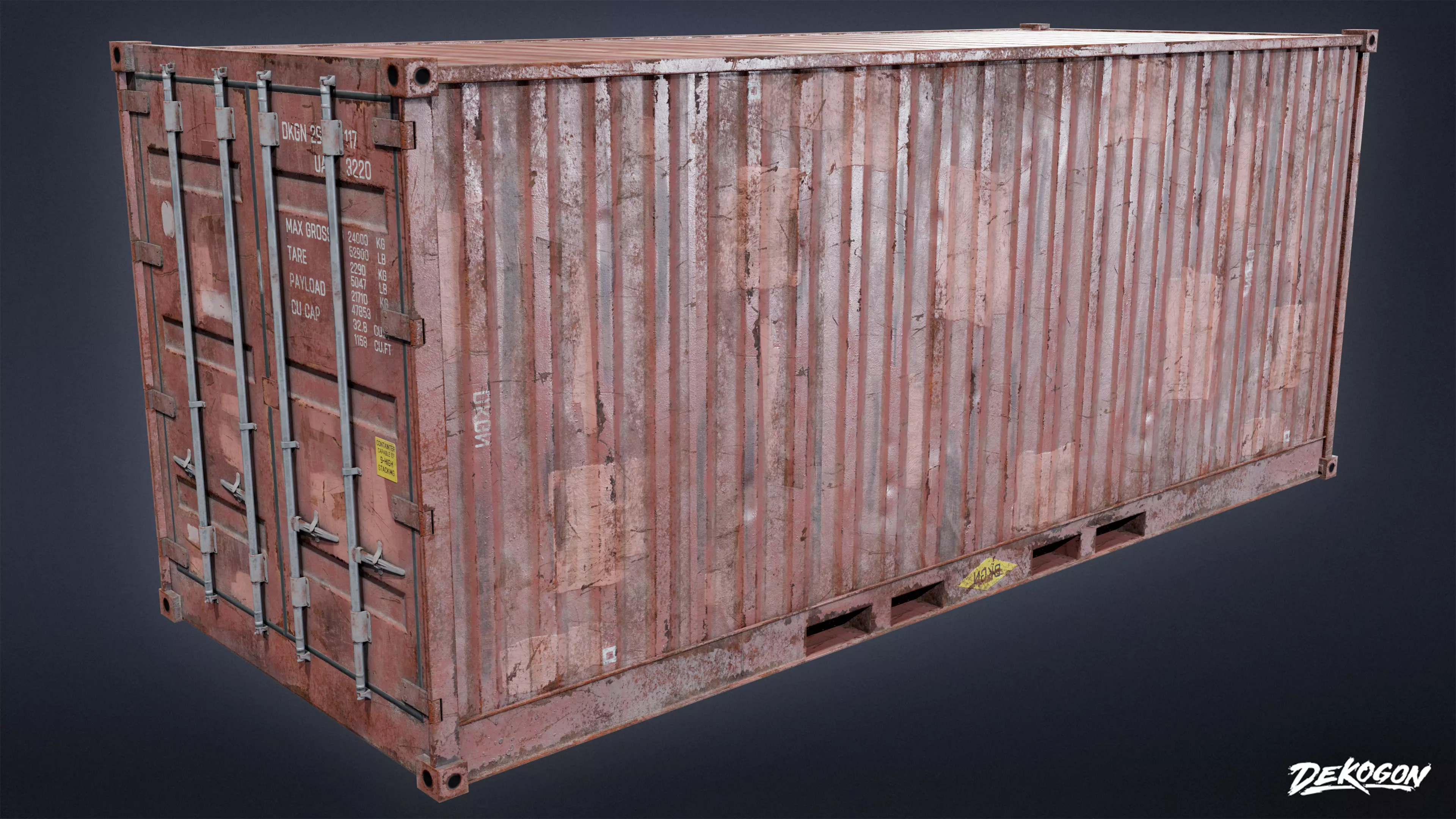 CONSTRUCTION - Freight Container 01 - LOW POLY Low-poly 3D model_0