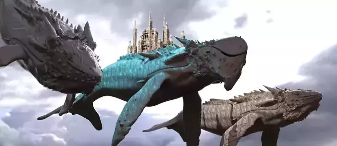 Dinosaur whale giants 3D model