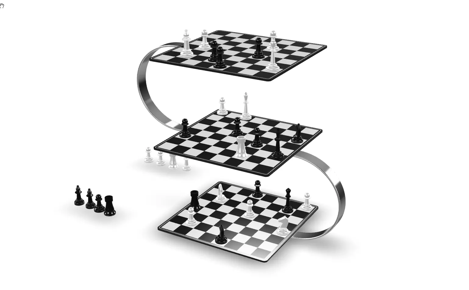 Three dimensional chess 3D model
