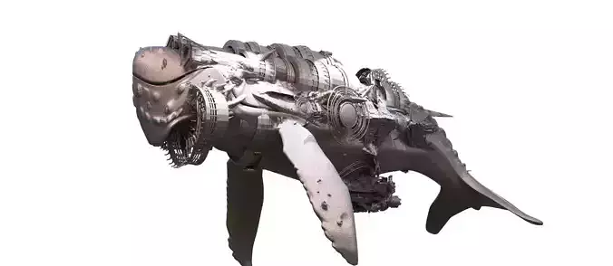 Dinosaur sci fi airship 1 3D model