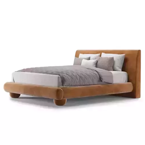 Caramel Vintage Velvet Bed