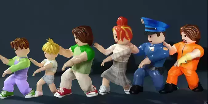 Roblox 3D character full rigged facial expressions